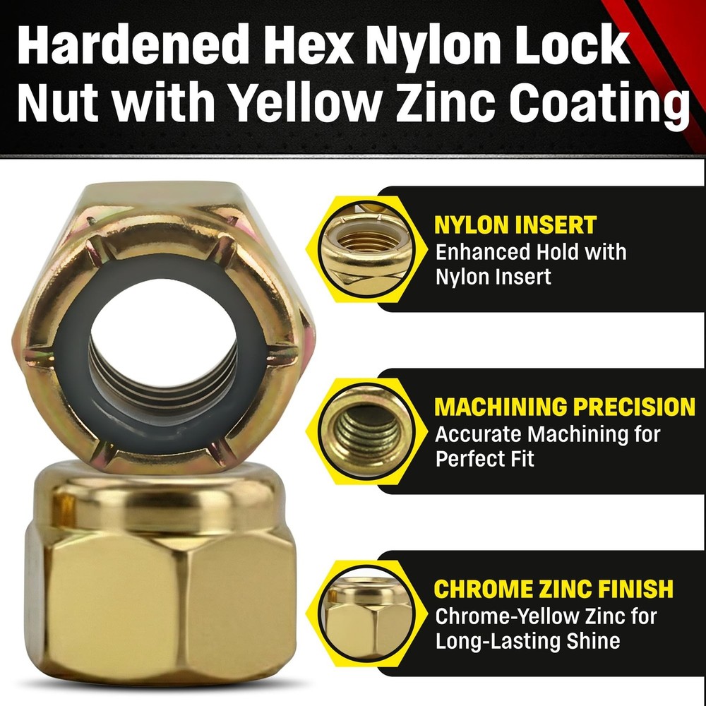 Chenango Supply 3/8-16 Grade 8 Nylon Insert Lock Nuts (Nylock) – Alloy Ste