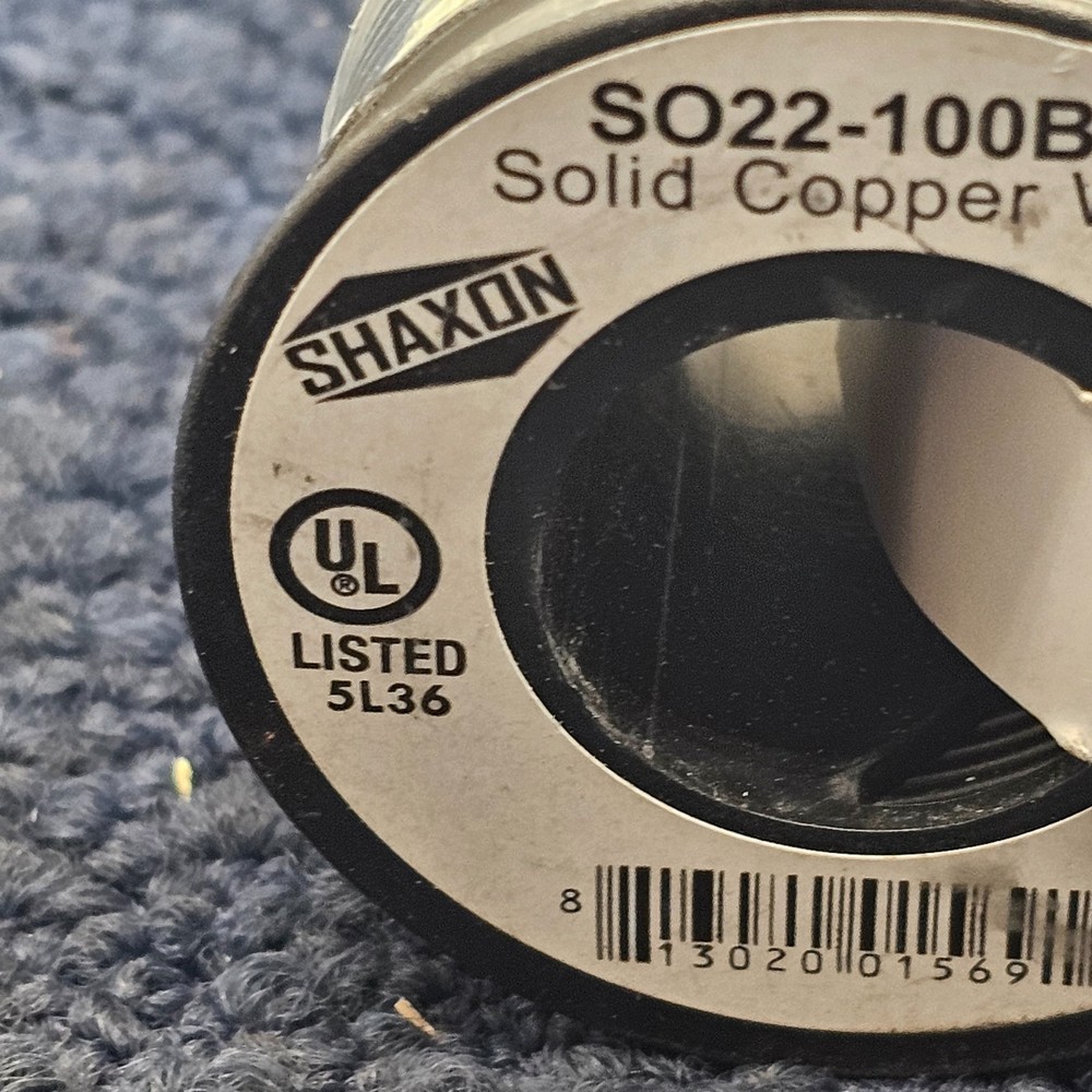 SHAXON SO22-100BK: Solid Copper Wire 100FT