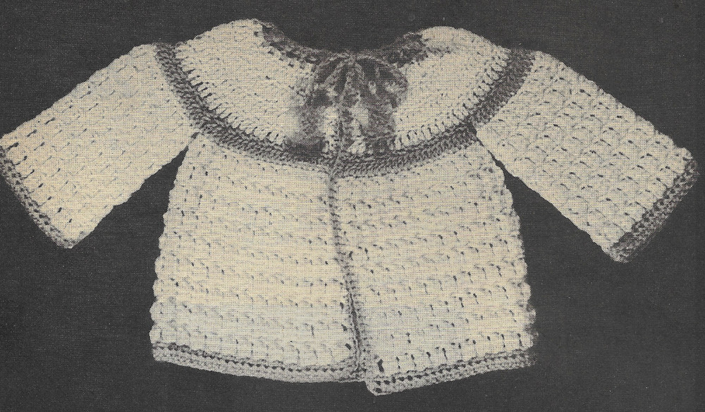 Cluster Stitch Baby Jacket crochet pattern instructions