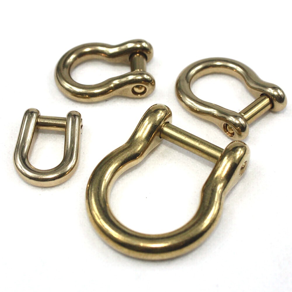Solid Brass Bow Shackle Joint Connect D Ring For Bag Wallet Key Chain Use Crafts