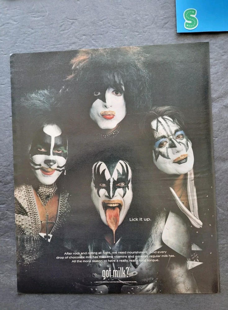 Kiss Got Milk? Promo Print Advertisement Vintage 1999