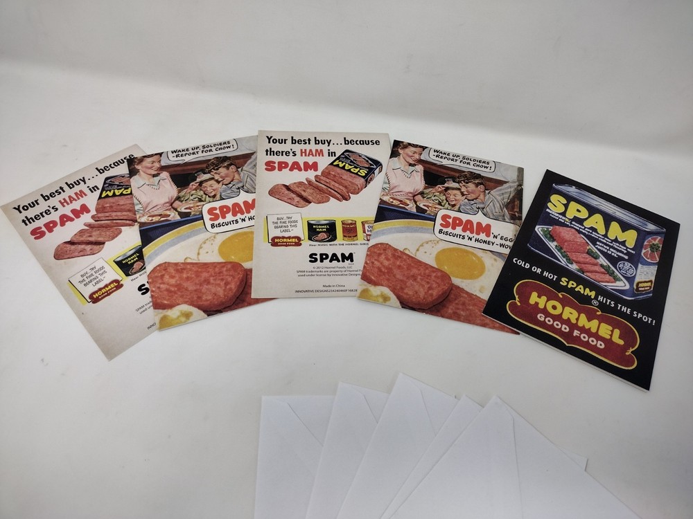 5 Spam Note Cards & Envelopes