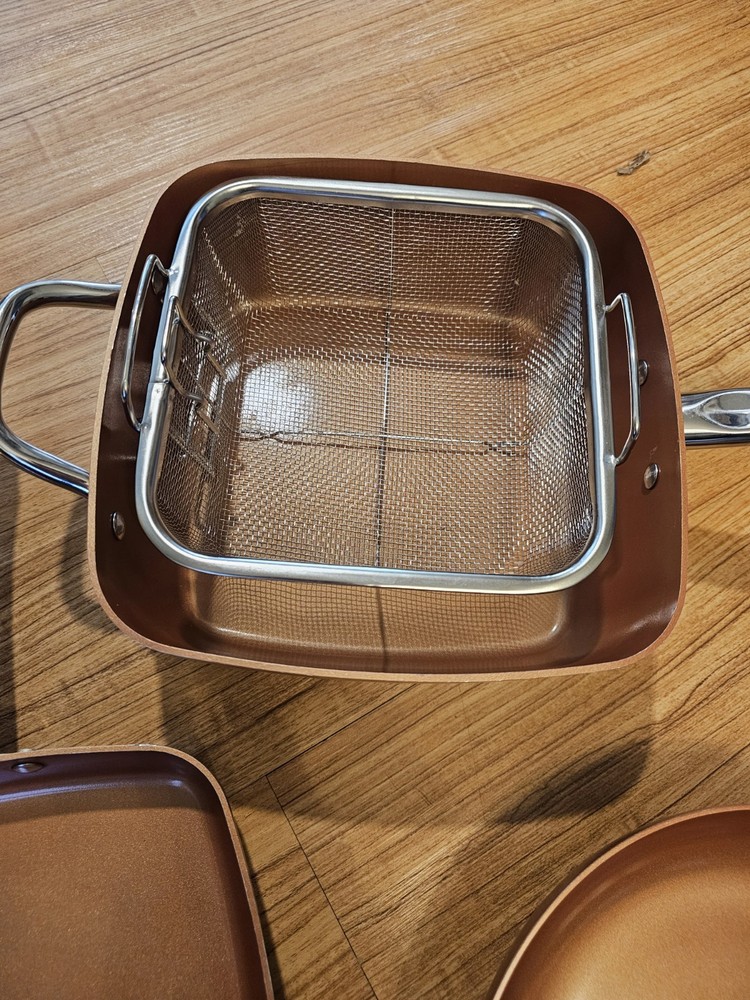 3 Piece Copper Chef Cookware Pots and Pans Non Stick Kitchen