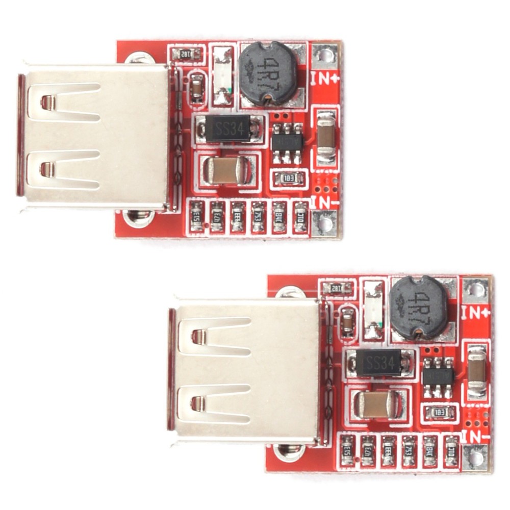 2pcs DC Boost Module 3.7V 2.25-5V Input 5V 1.5A USB Output Up to 96% Efficiency