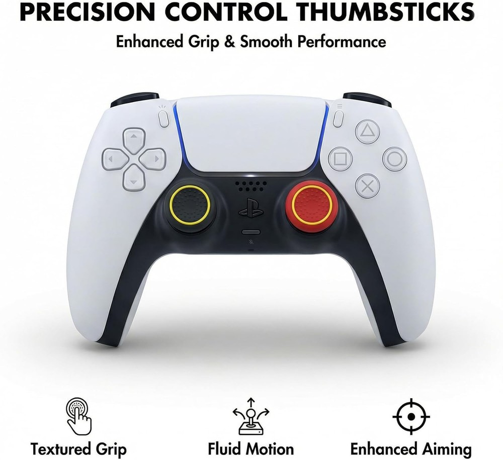 28PCS Optimized Silicone Thumb Grips & Joystick Caps for PS4/PS5/Xbox Controller