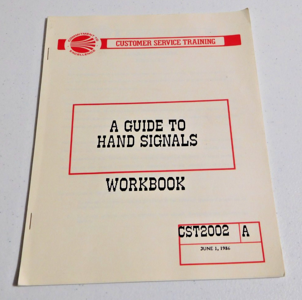 CONTINENTAL AIRLINES CUSTOMER SERVICER TRAINING A GUIDE TO HAND SIGNALS WORKBOOK