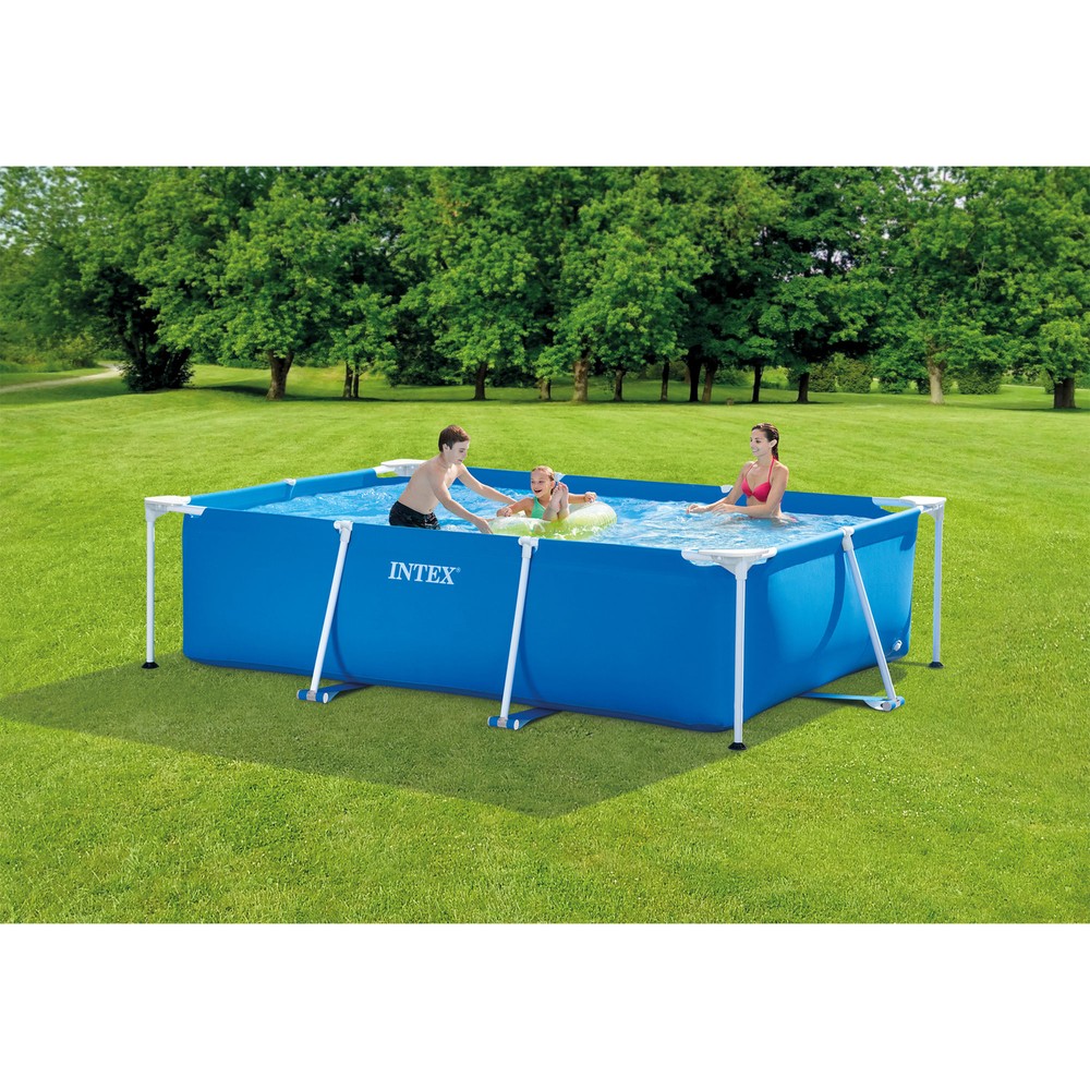 Intex 9.8' x 29.5" Rectangular Frame Above Ground Outdoor Backyard Swimming Pool