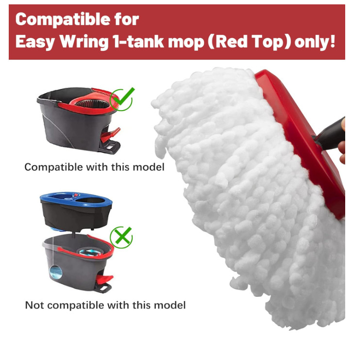 4 Pack Mop Replacement Heads Compatible with Ocedar Mop Replace Head Easywrin...