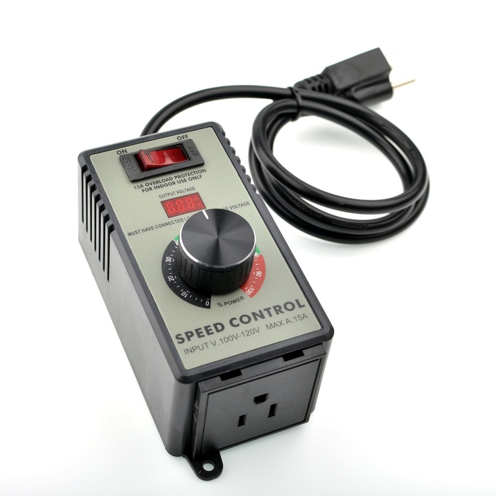 Motor Speed Controller AC 120V 15A Variable Adjuster for Electric Fan Router ...