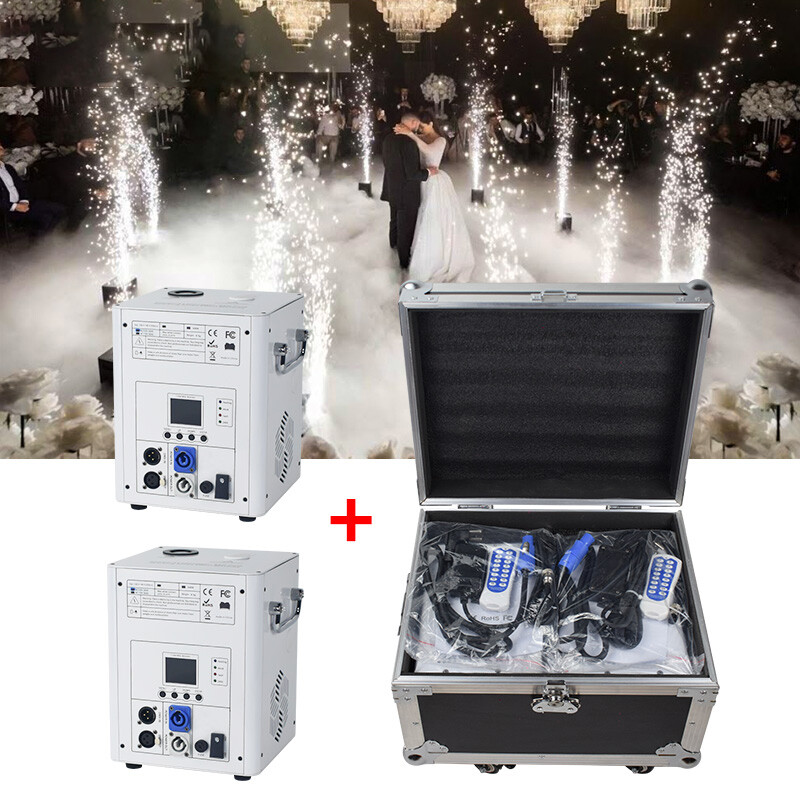 2PCS 750W Cold Spark Firework Machine DJ Event Party Machine with Flight Case