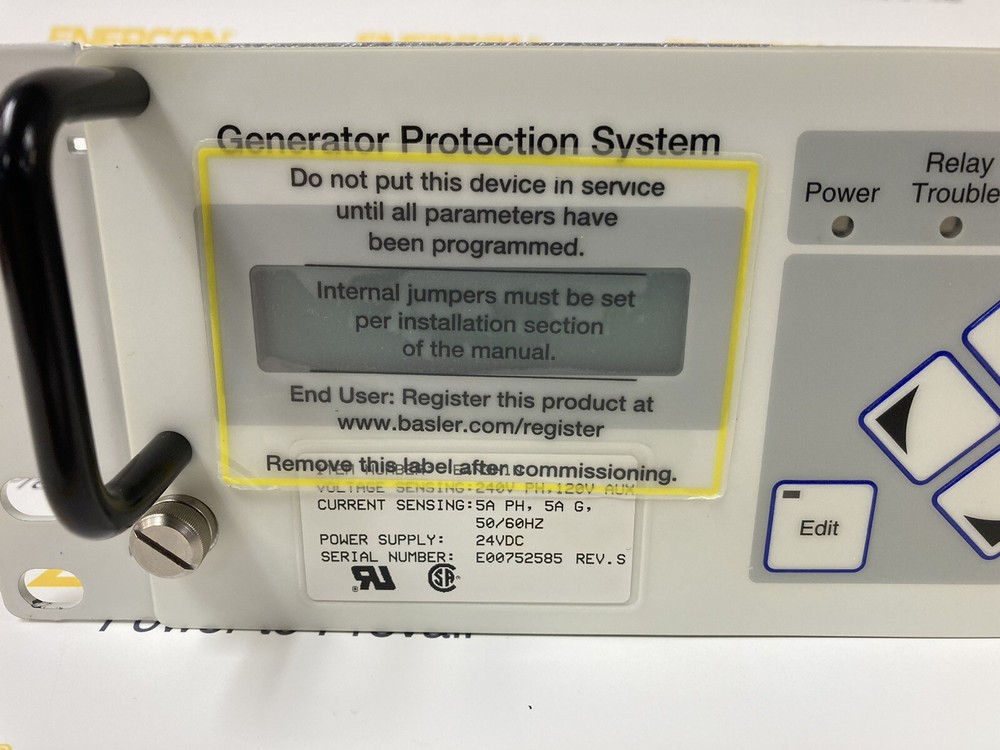 Basler Electric BE1-GPS Generator Protective Relay