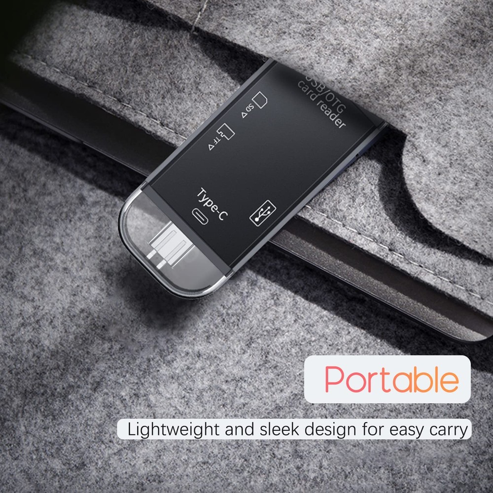 Micro SD Reader for Android Phone, USB-C Card Camera, USB Black