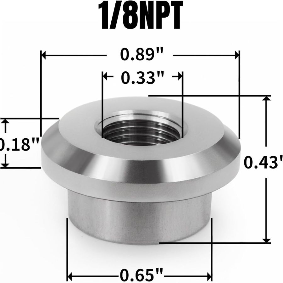 Aluminum 1/8" NPT Female Weld on Bung Weldable Fitting 4PCS-1/8NPT