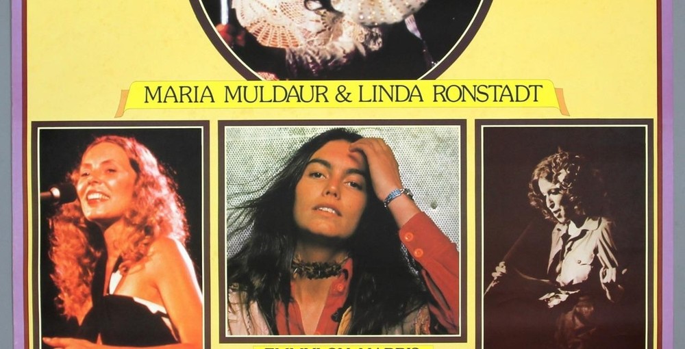 LINDA RONSTADT JONI MITCHELL – rare original Warner-Pioneer promo poster *HUGE*