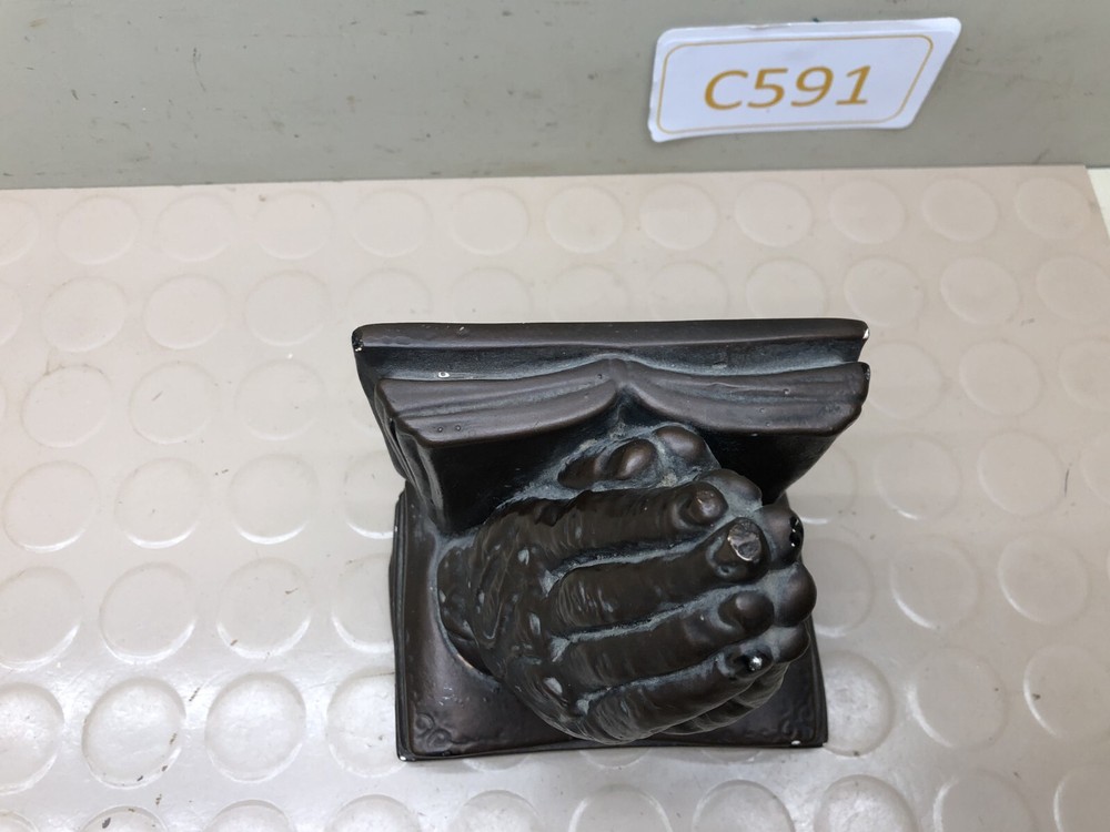 Vintage Chalkware Praying Hands Bookend