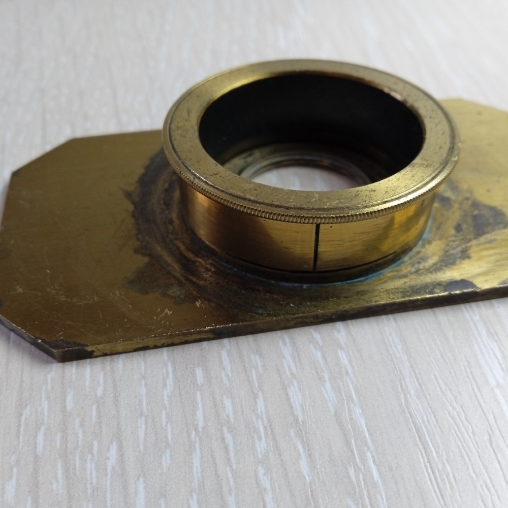 ANTIQUE BRASS COMPRESSORIUM SLIDE STAGE UK MICROSCOPE PART #0202