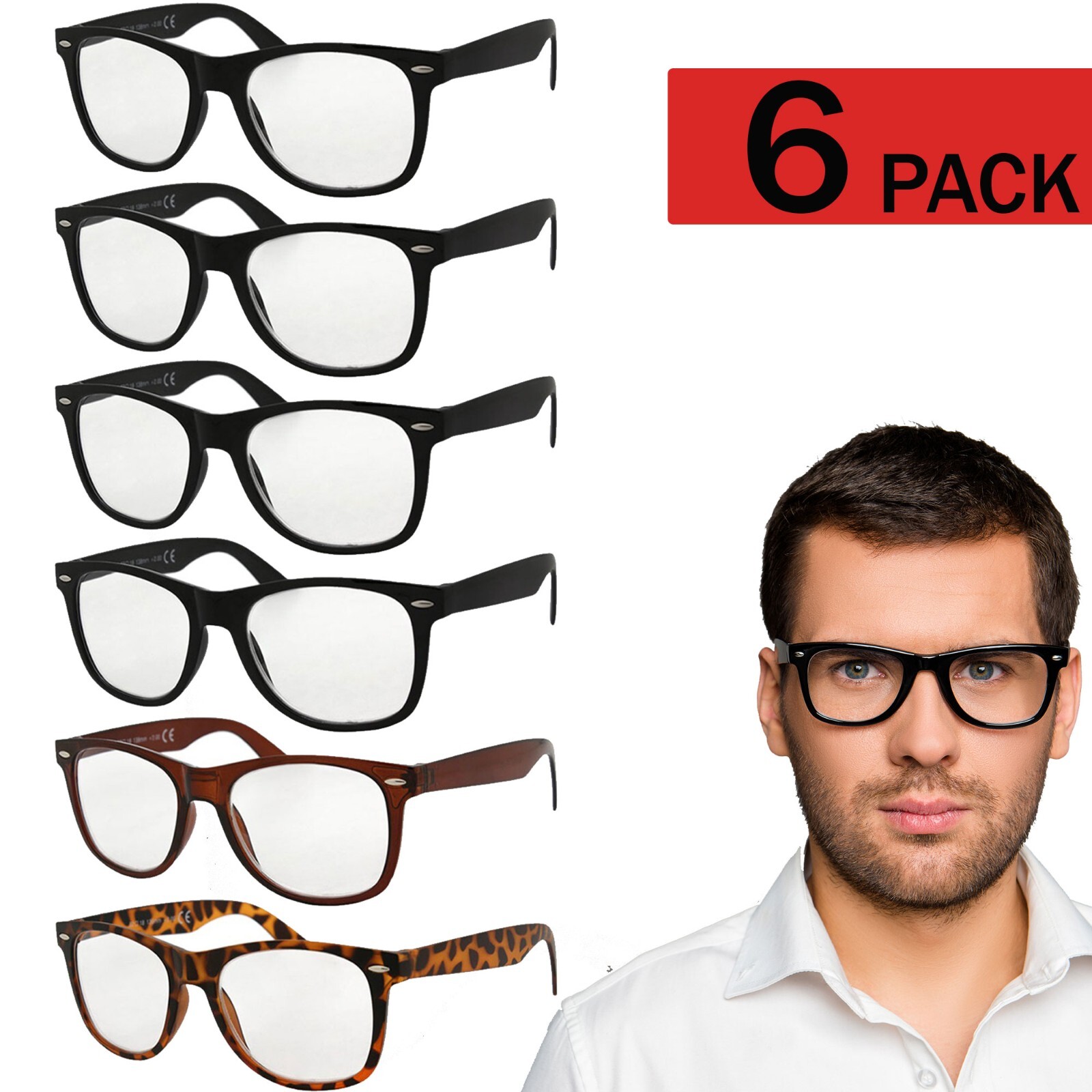 Reading Glasses  Mens Womens Reader 6 Pack Style Frames Style NEW Retro Look