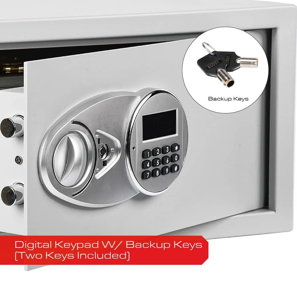MAXSafes 1.0 cu. ft. Safe w/ Electronic Keypad Lock Access, White