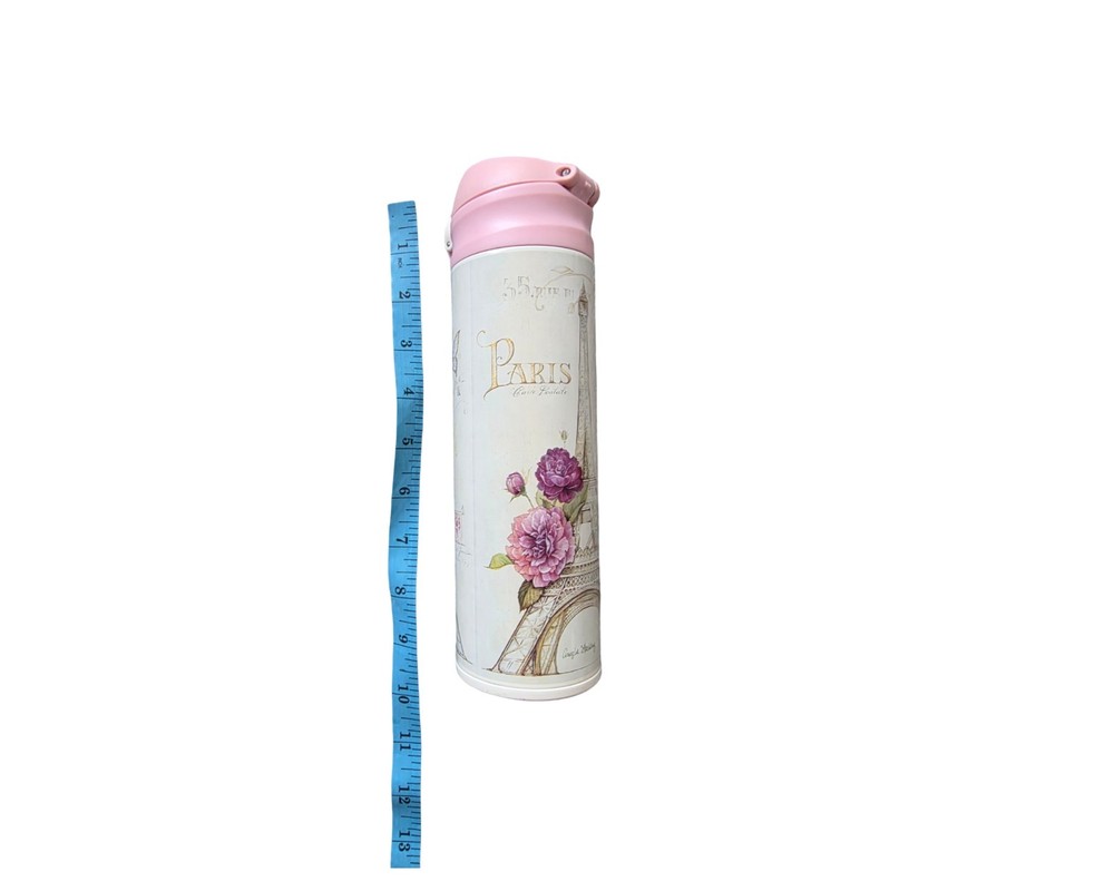water bottle pink white black Paris Eiffel tower