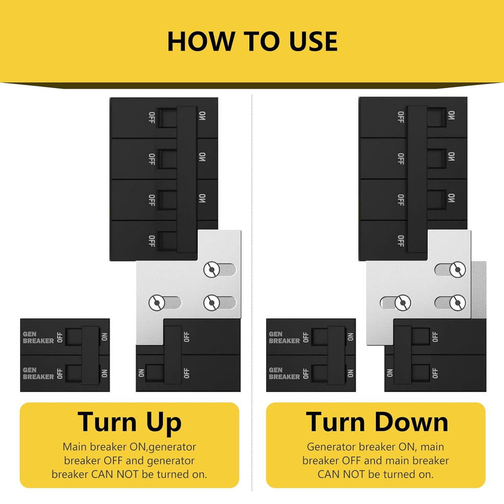 Generator Interlock Kit Compatible with General Electric GE 150 or 200 Amp Panel