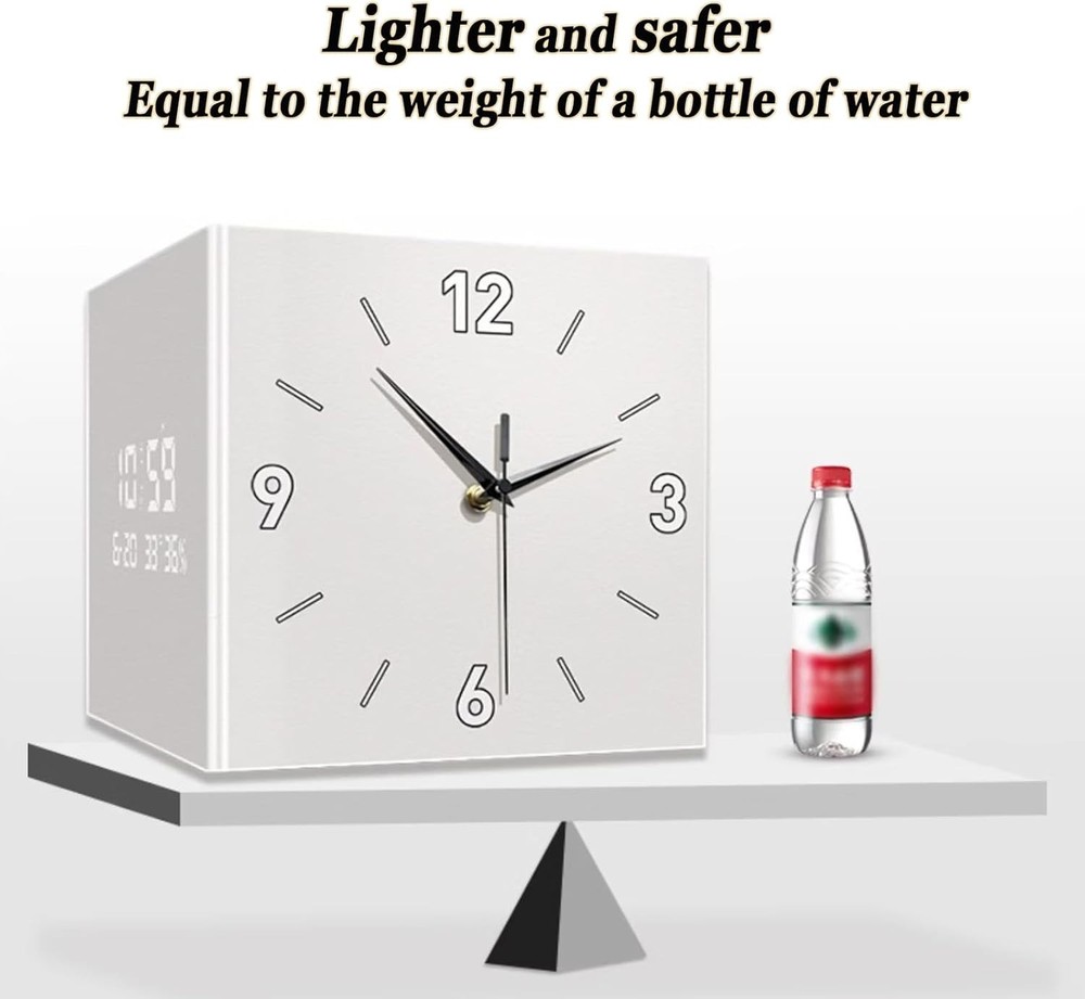 Modern 10-Inch LED Double-Sided Corner Wall Clock – Creative Square Wall Lamp