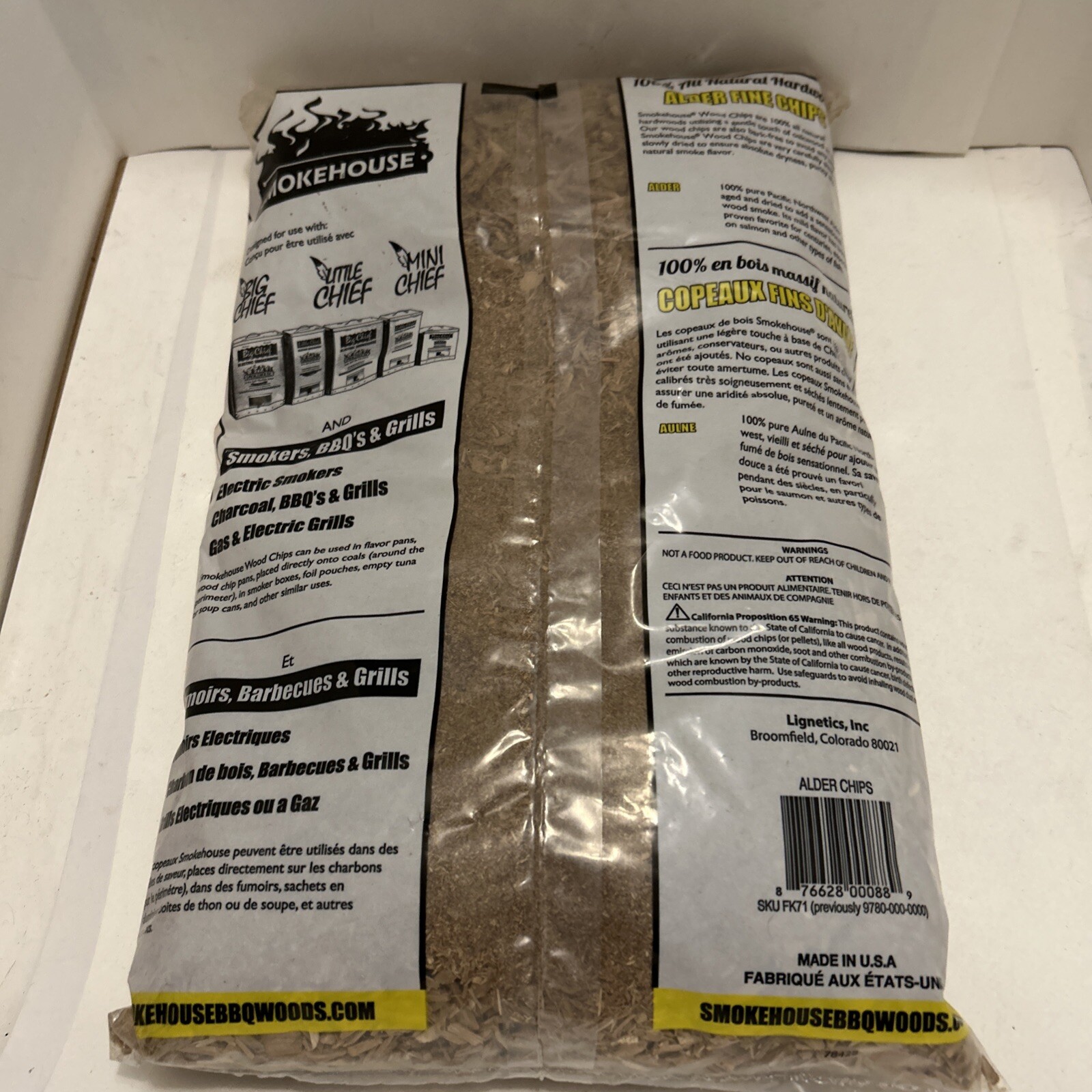 Smokehouse Products ALDER All Natural Hardwoods Smoking Chips 242 Cu In.