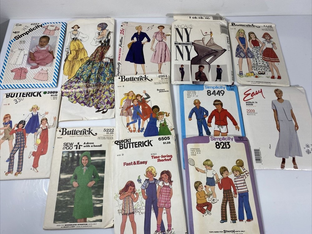Vintage Sewing Patterns Butterick Lot