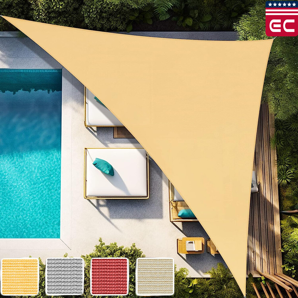 Triangle Sun Shade Sail Canopy Cover UV Block Sunshade Yard Deck Patio Outdoor