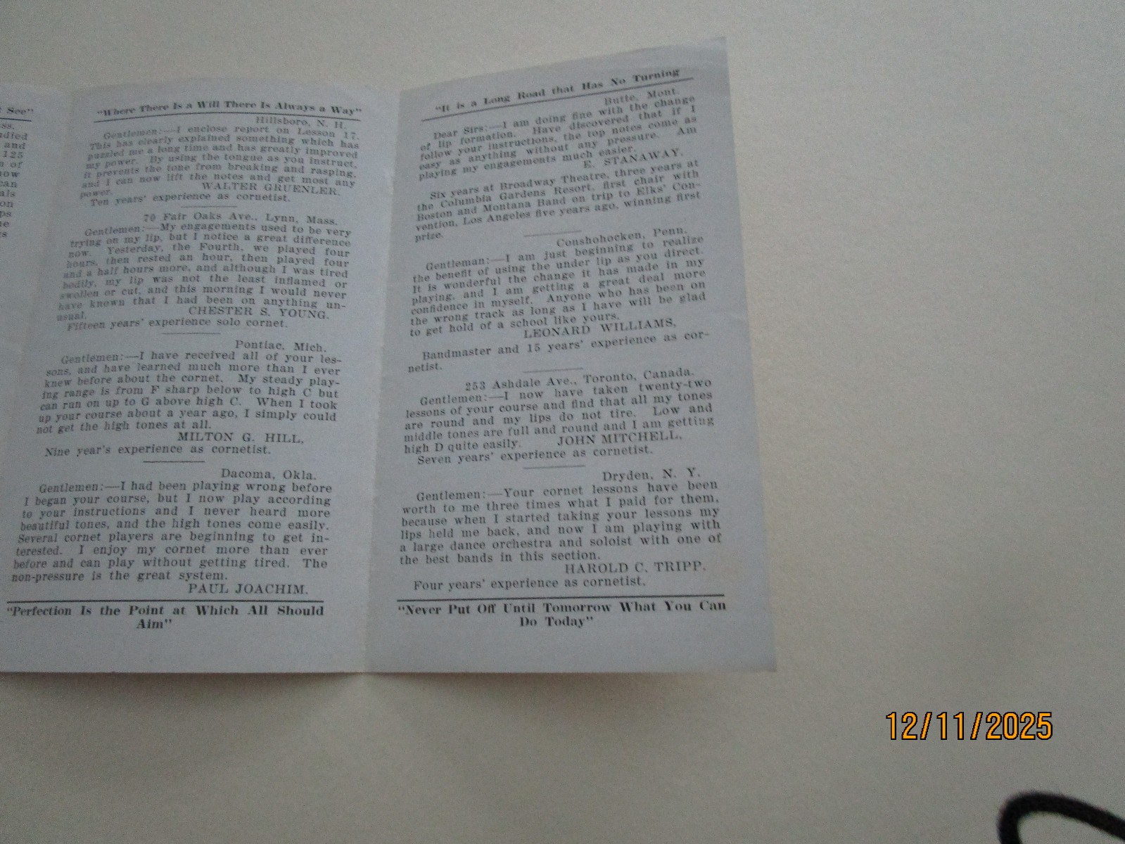 VIRTUOSO CORONET SCHOOL PAMPHLET GREAT GRAPHICS 1917 EPHEMERA