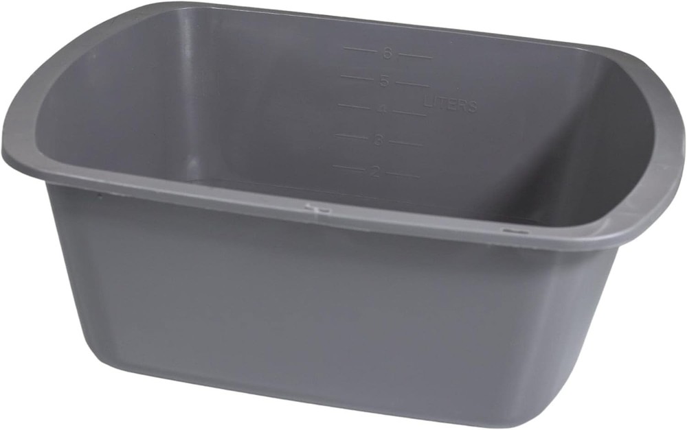 Vakly Wash Basins – Rectangular Plastic 7-Quart 1 Count (Pack of 1), Gray