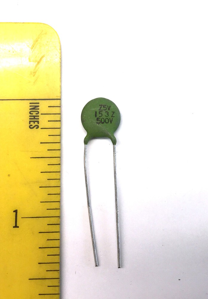 12 – NOS Green ZV5 Ceramic Disk Capacitors .015 mfd @ 500 v