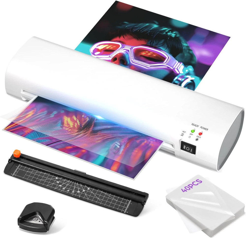 A4 Professional Laminating Machine - Hot & Cold Laminator with Quick Preheat for