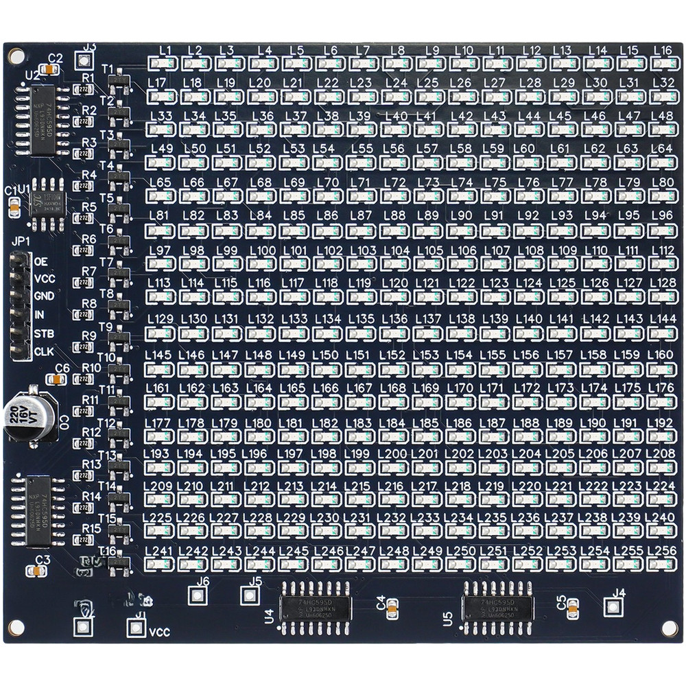 16x16 LED Kit with Pre-Programmed Microcontroller and 300 for SMD Parts