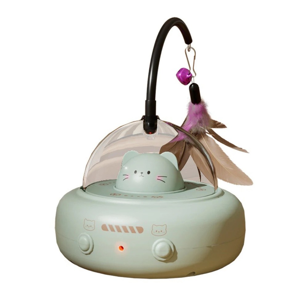 Automatic Cat Toy with Laser & Feather - 360° Smart Motion, USB Rechargeable