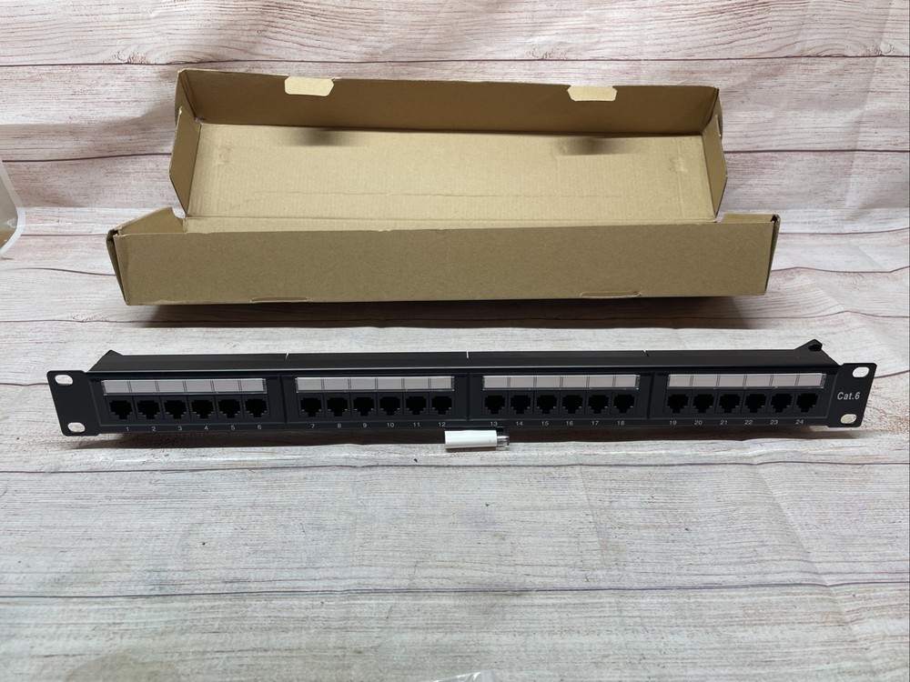 24 port Cat6 UTP Patch Panel RJ45 110 Type 1U Lan Network
