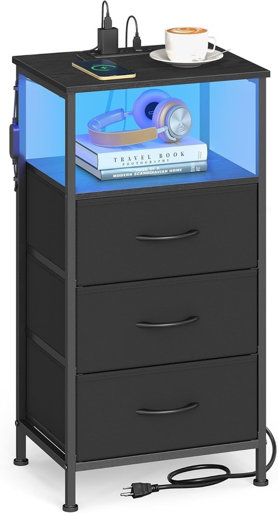 Collection Nightstand W/ Charging Station & App-Controlled Adjustable LED