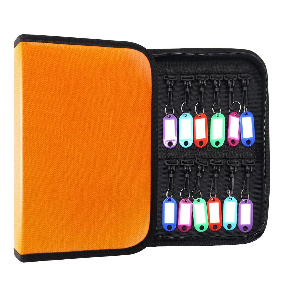 Zippered Key Case, Key Organizer, Fireproof and Waterproof Key Binder with 24...