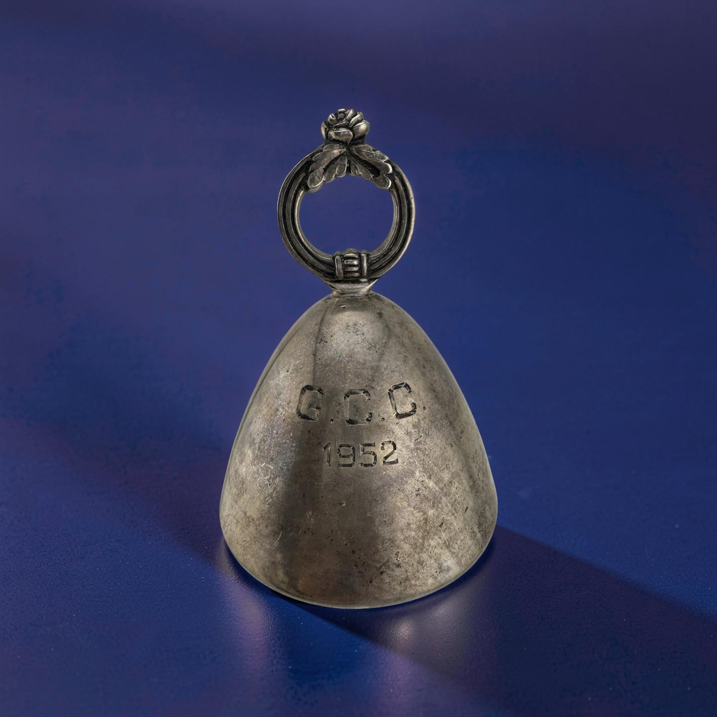 Vintage 1952 Sterling Silver Bell Monogrammed 103.7g 3.5” Tall