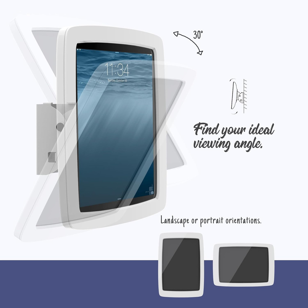 Tablet Wall Mount Lockable Tiltable anti Theft Security - Compatible with 10.9"