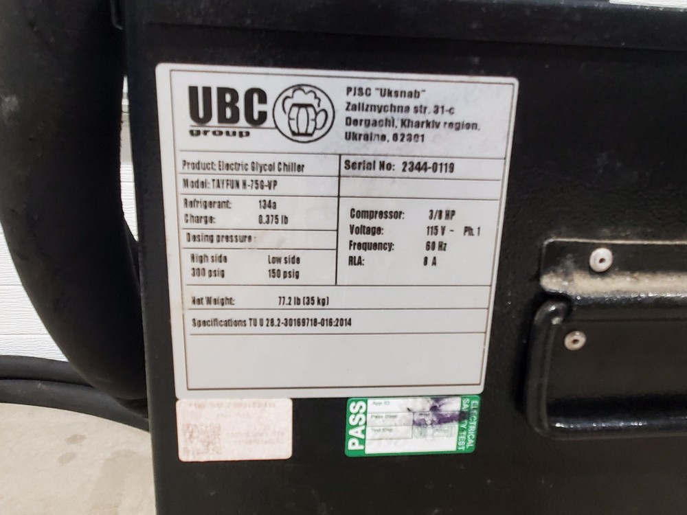 UBC Group Electric Glycol Chiller