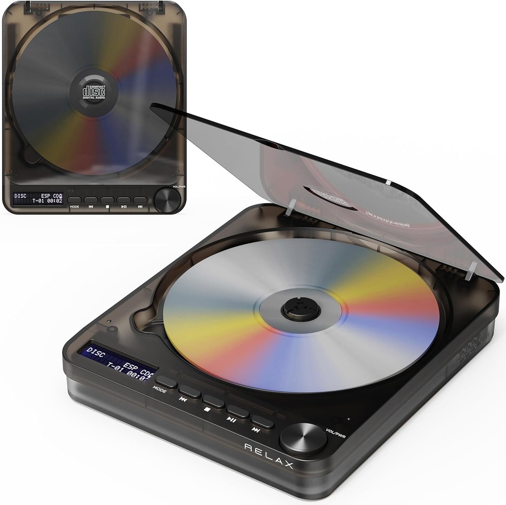 RELAX PIXEL TUNES Bluetooth CD Player Warm Gray