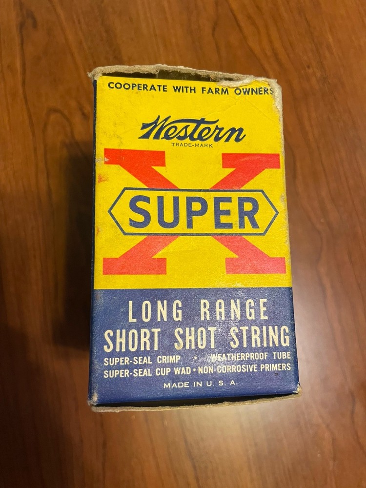 VTG Western Super X Short String 12 GA Shells Box EMPTY 5 Shot
