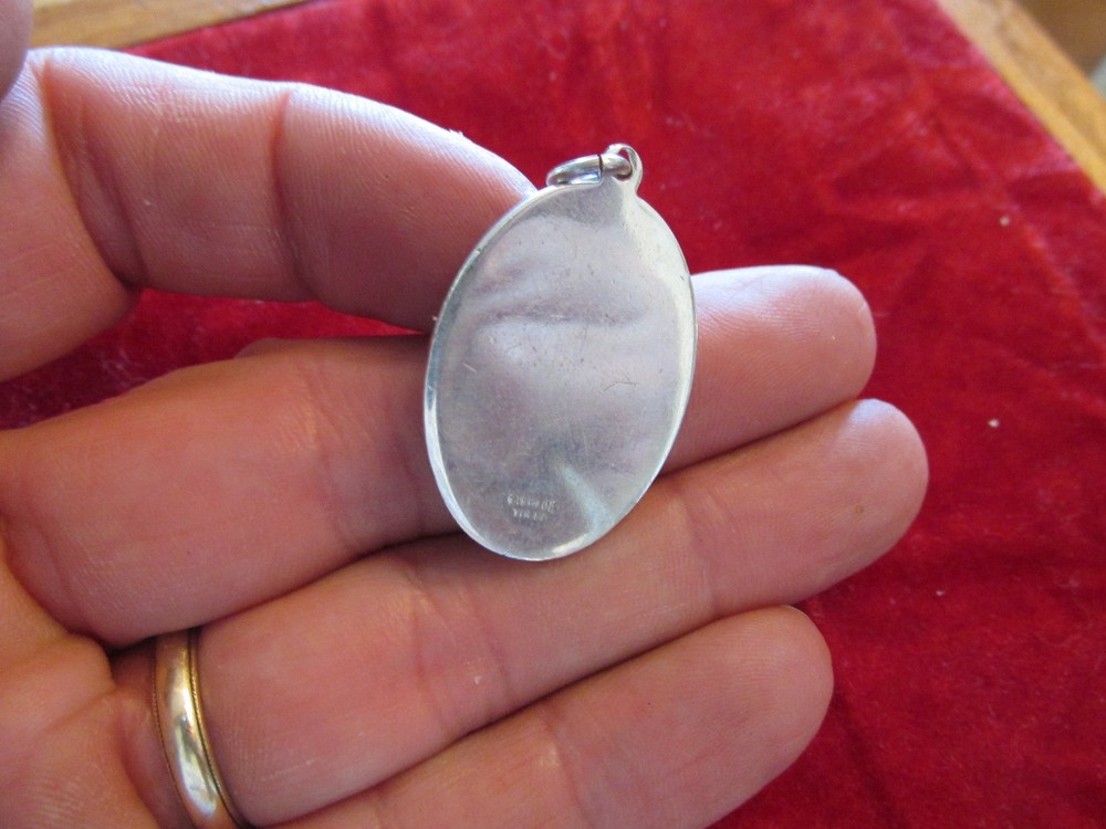 Sterling St Christopher Medal Protect US enameled 65th troop carrier veteran