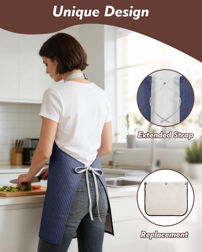 Aprons for With Pockets,Adjustable Kitchen Apron with 2 Interchangeable Towel...