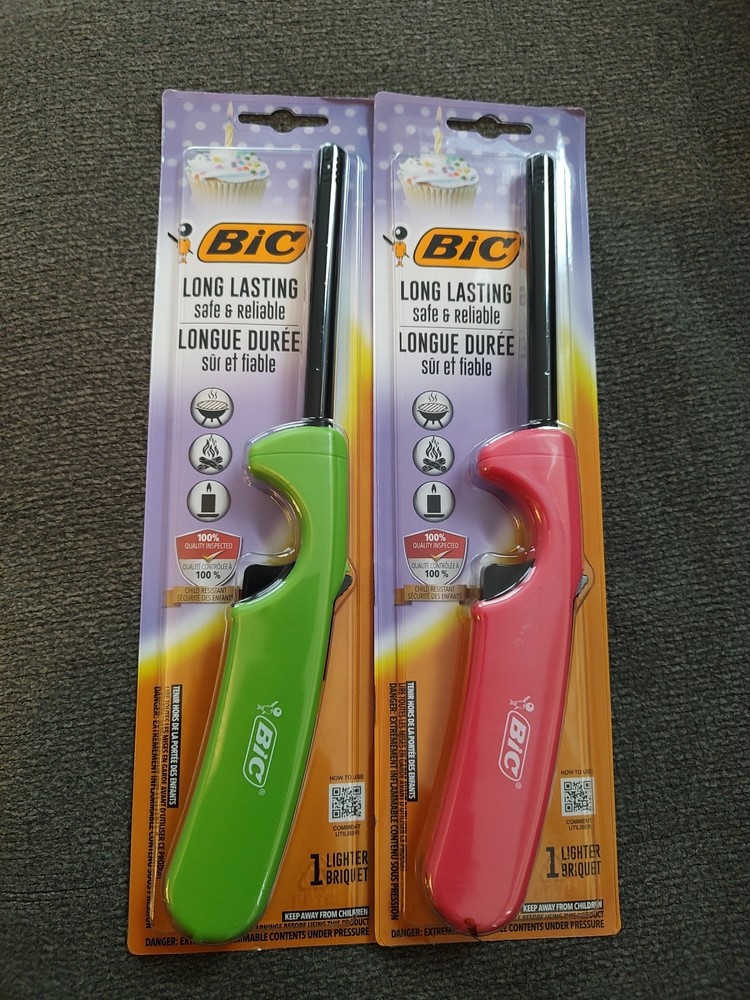 2 Pack BIC Multi-purpose Lighter Long Lasting Safe &Reliable