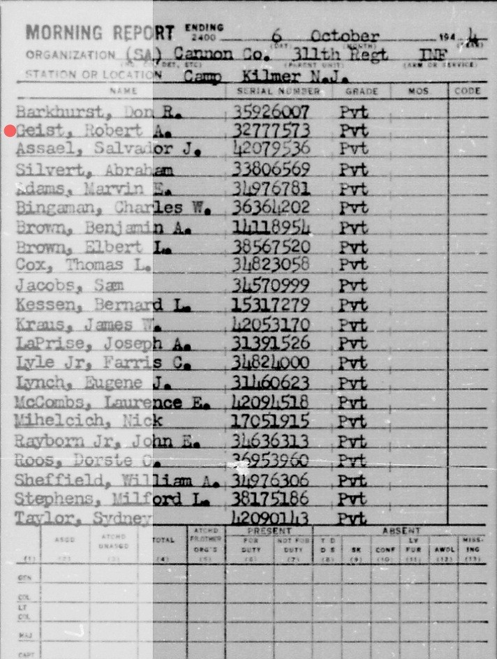 WW2 Named 78th Infantry Division Uniform 311th Infantry Regiment