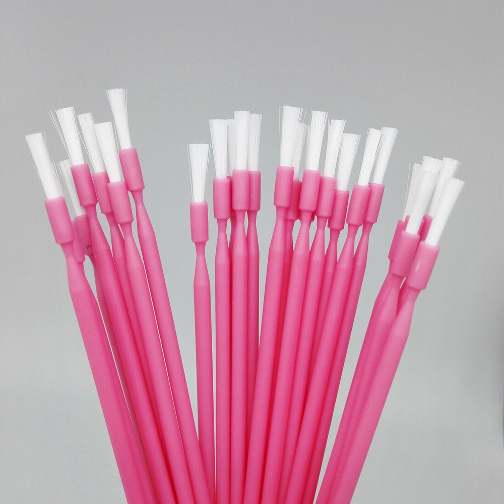 100 Pcs/Pack Dental Gingival Disposable Bendable Pink Micro Applicator Brush Kit