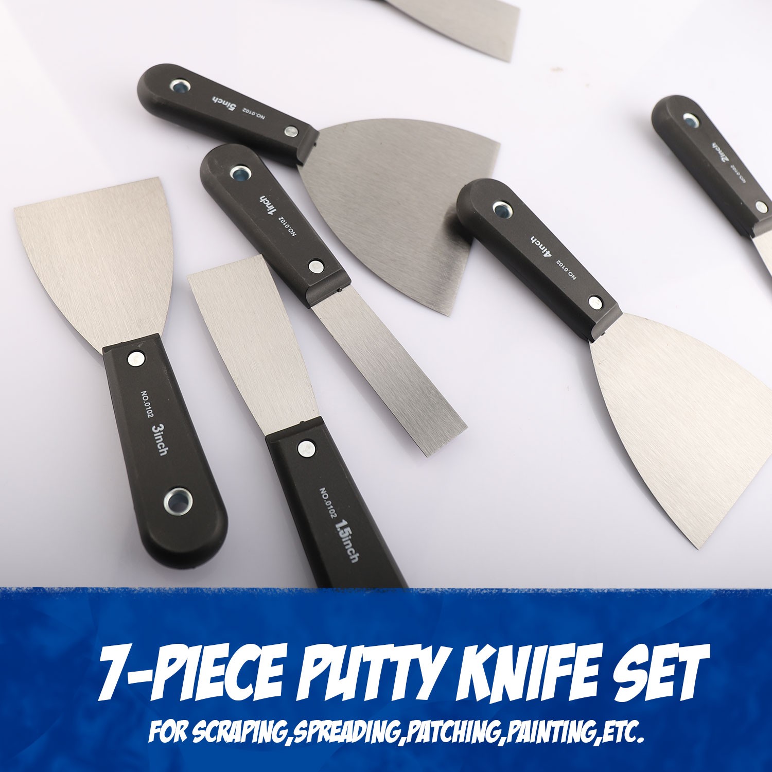 7pcs Plastering Knife Set: Drywall Plaster, Wall Scraping, Portable Home Spatula