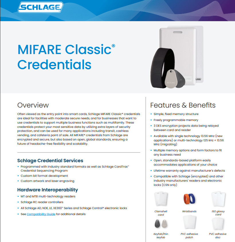 Schlage 9691T Proximity Thin Key Fob - MIFARE Classic RFID Access Control - New