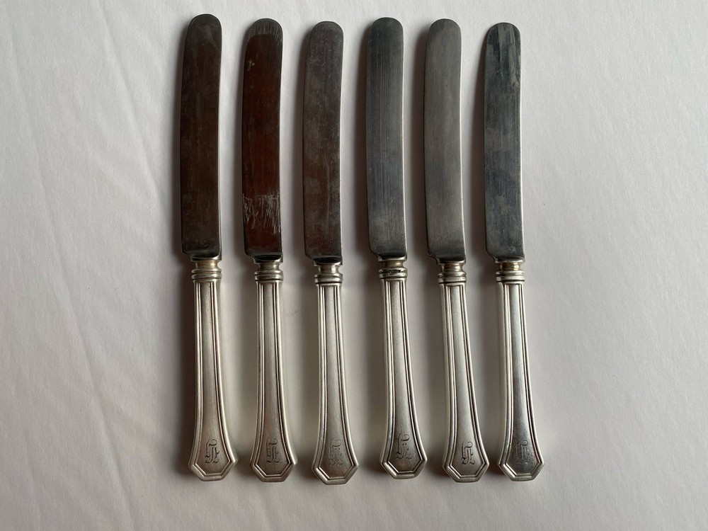Reed & Barton 6 Dinner Knives Silverplate Flatware